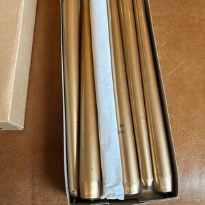 Gold Taper Candles - Set of Decorative Dinner Candles